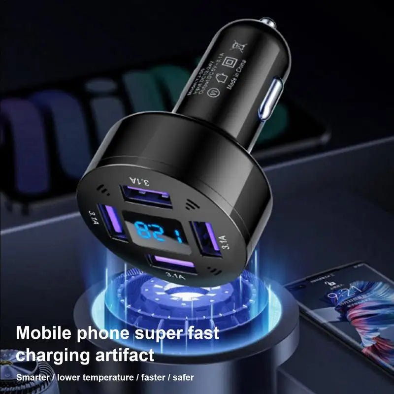 4‑Port USB Charger Block – Fast Car Charging Adapter for Phones, Cameras & Devices - Simms Diesel