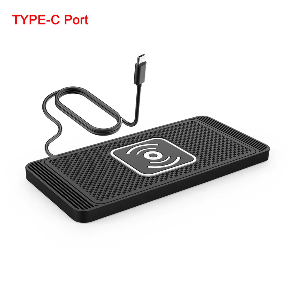 Car Wireless Charger Non-Slip Pad Silicone Fast Charging Wireless Charger for Car for Iphone 15 14 Xiaomi Huawei Samsung S23 S22