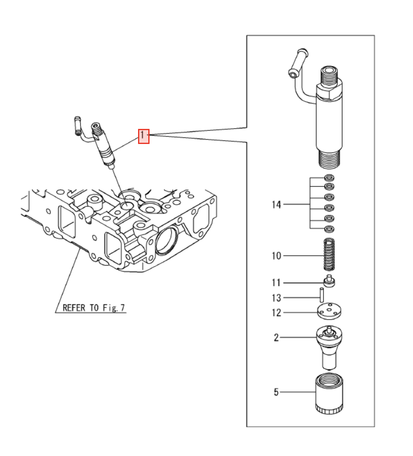 Yanmar 3JH5E & 4JH5E Fuel Injector - Simms Diesel