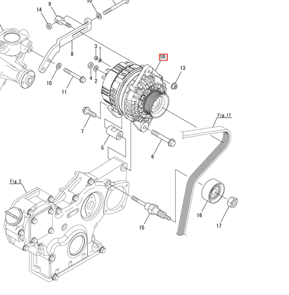 Yanmar Alternator 128990 - 77250 - Simms Diesel
