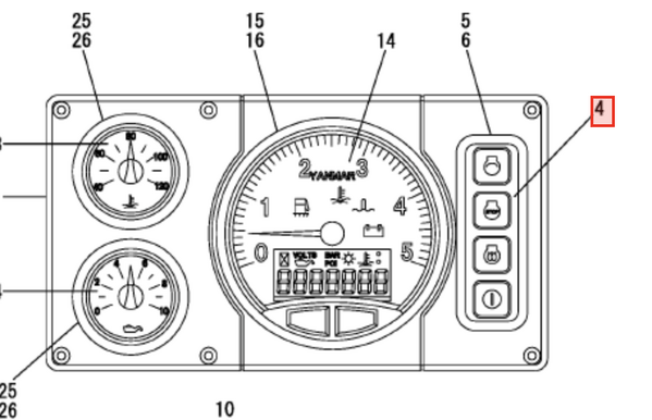 Yanmar B20 and C30 Button Panel - Simms Diesel