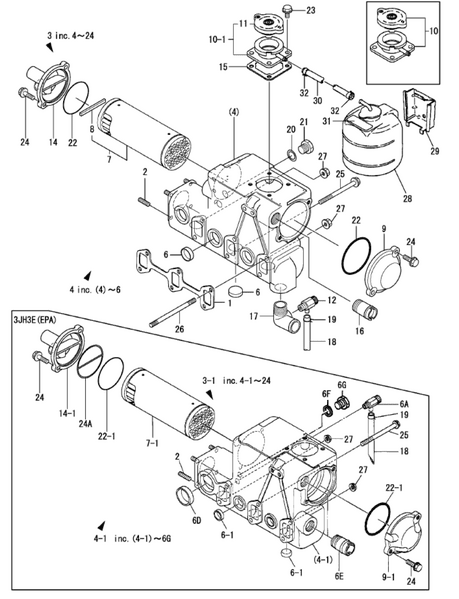 Yanmar Fresh Water Cooler Assembly 129170 - 44900 - Simms Diesel