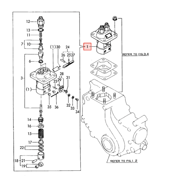Yanmar Fuel Injection Pump Assembly 728271 - 51100 - Simms Diesel