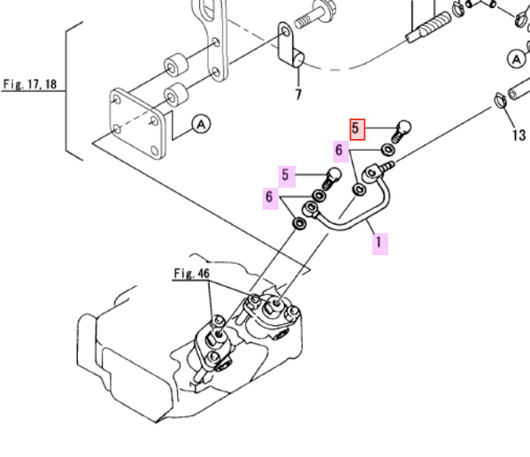 Yanmar Fuel Pipe Return Kit - Simms Diesel