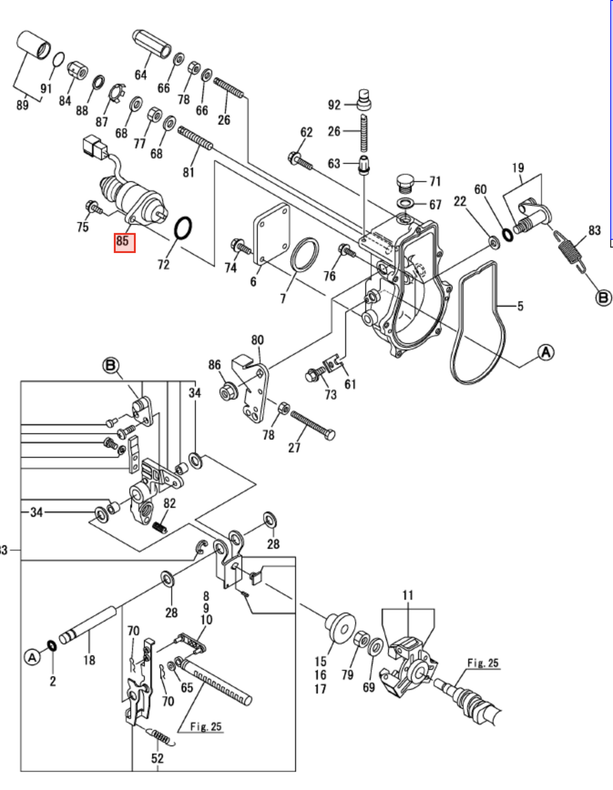 Yanmar Fuel Stop Solenoid 12v 129271 - 77950 - Simms Diesel