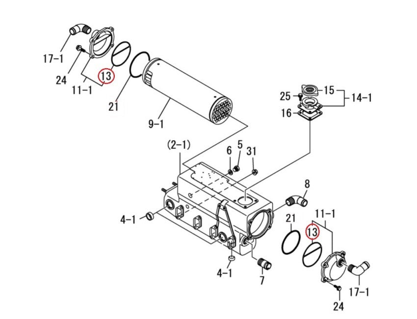 Yanmar Gasket Heat Exchanger 129693 - 44420 - Simms Diesel