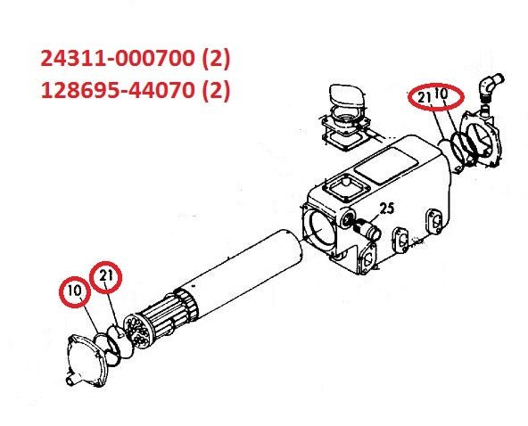 Yanmar Gasket Kit for 3GM30F Cooler - Simms Diesel