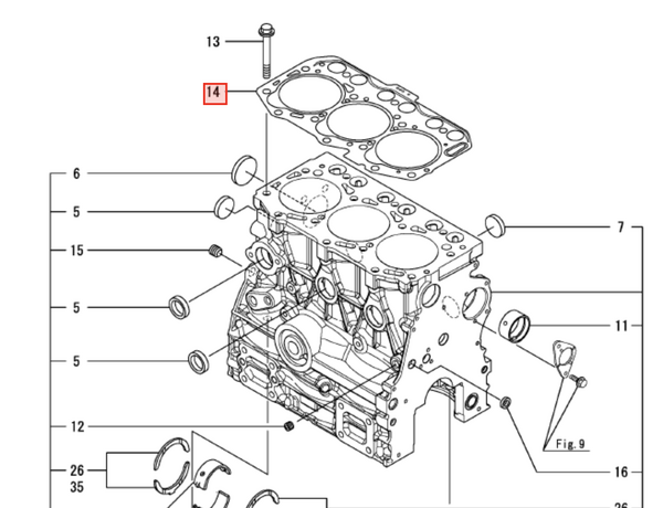 Yanmar Head Gasket 119E10 - 01330 - Simms Diesel