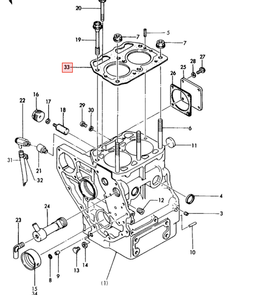 Yanmar Head Gasket 128271 - 01330 - Simms Diesel