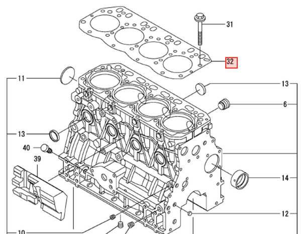 Yanmar Head Gasket 129407 - 01340 - Simms Diesel