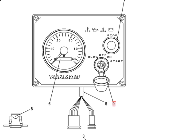 Yanmar Key Switch 127412 - 91250 - Simms Diesel