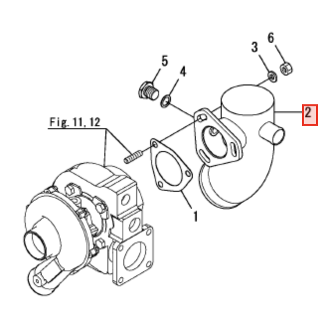 Yanmar Mixer Elbow 129671 - 13551 - Simms Diesel