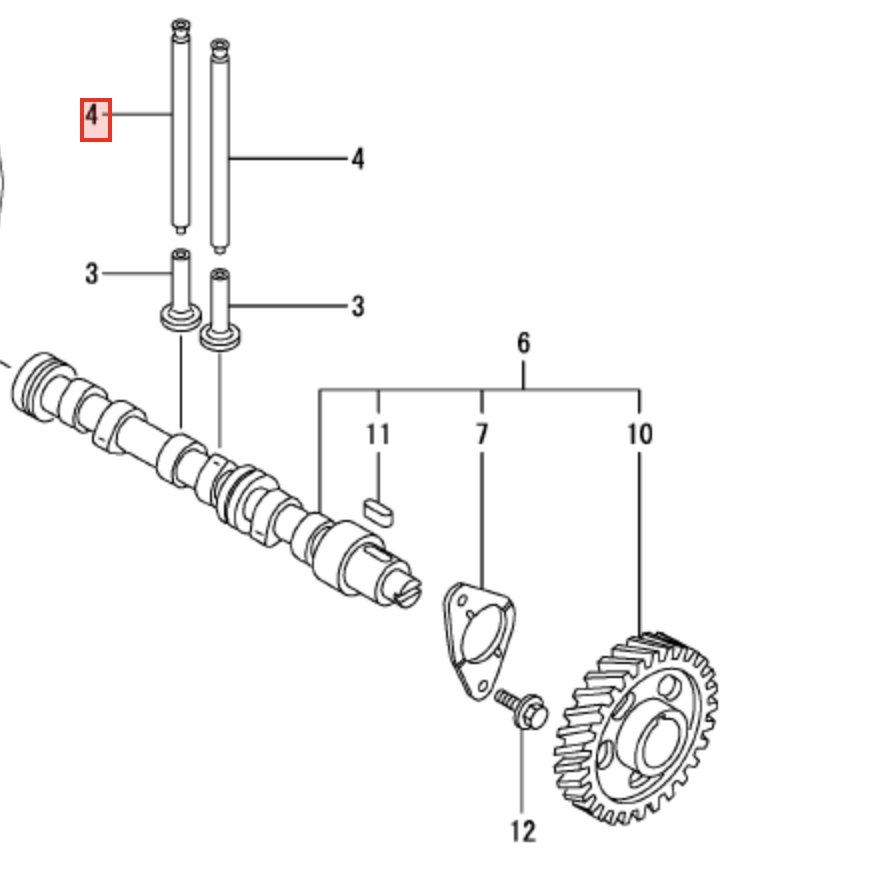 Yanmar Push Rod 129150 - 14400 - Simms Diesel