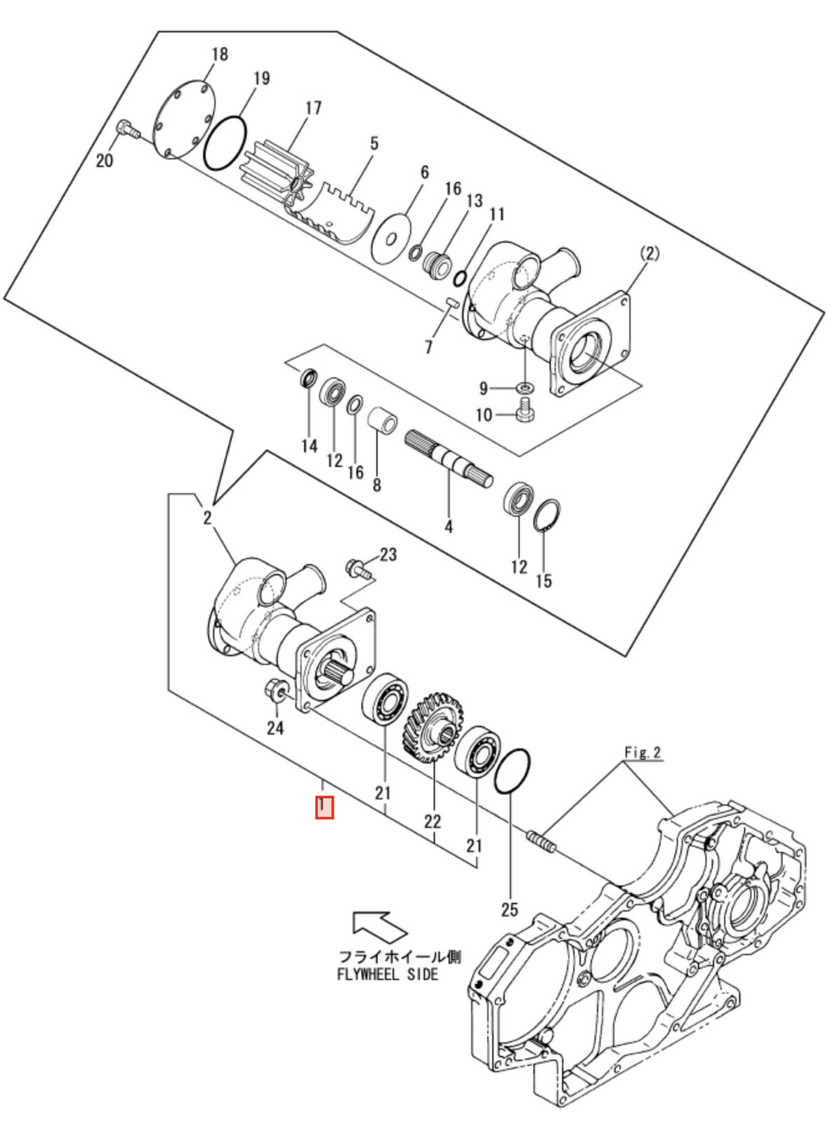Yanmar Seawater Pump 119574 - 42502 - Simms Diesel
