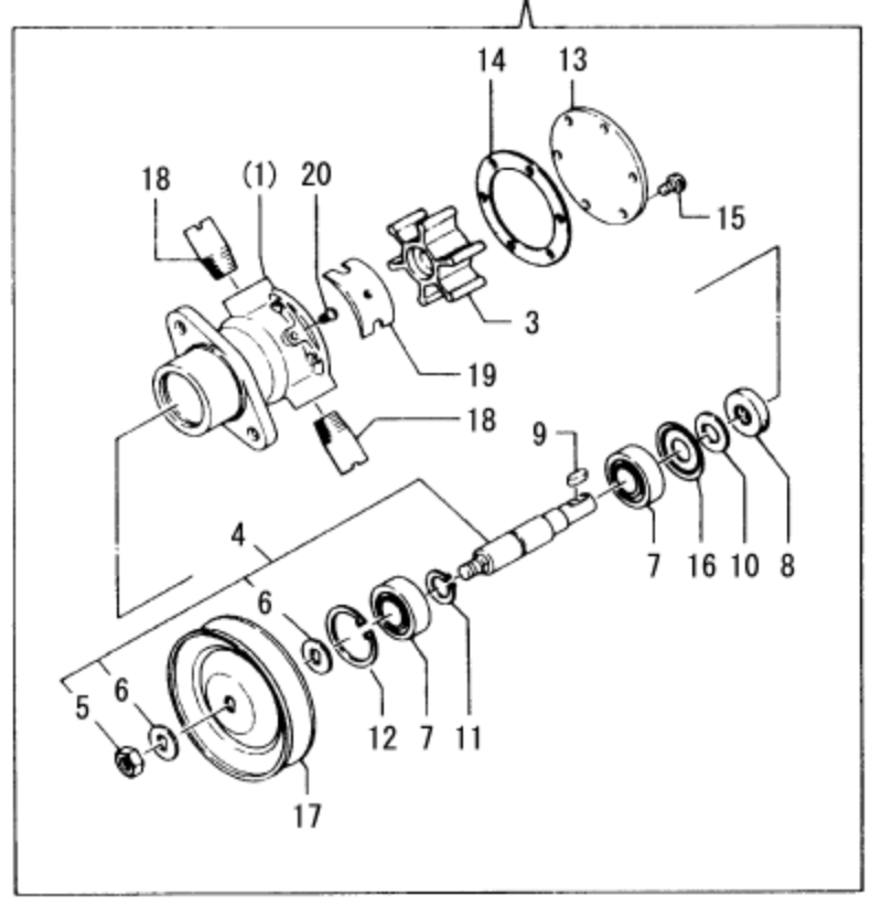 Yanmar Seawater Pump 721575 - 42702 - Simms Diesel