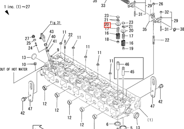 Yanmar Spring Retainer 119595 - 11180 - Simms Diesel